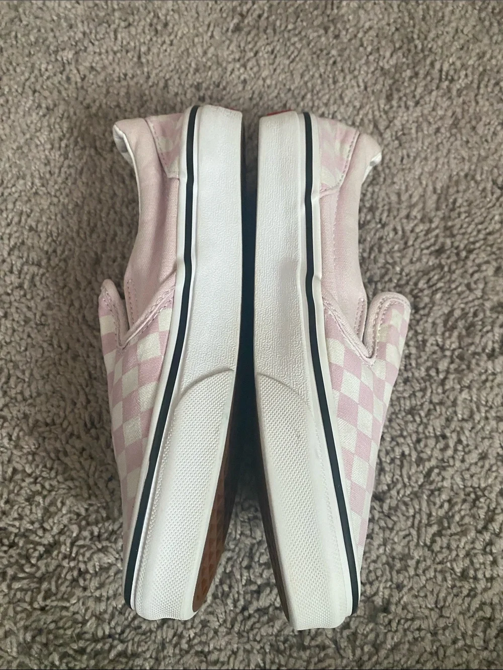 Vans off the wall low Kids Slip-On Checkerboard Sneakers - Light Pink/White